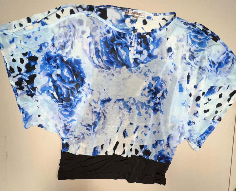 Jennifer Lopez Cold Shoulder Caftan Top Womens S